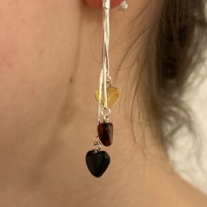 Amber Heart Earrings