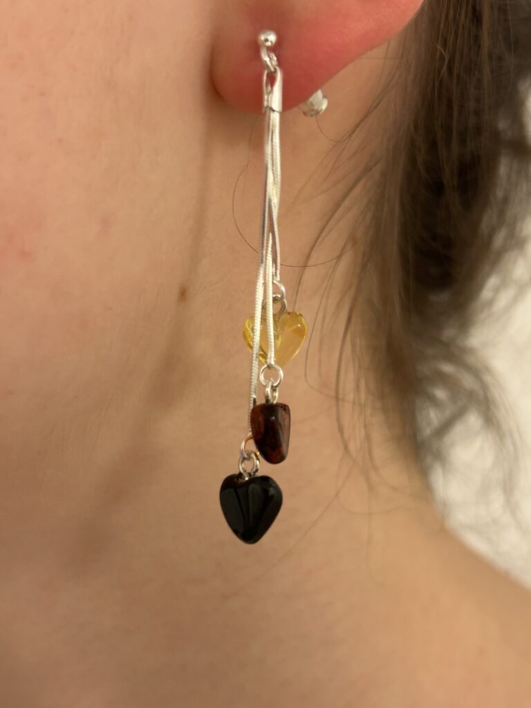 Amber Heart Earrings
