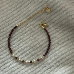 Garnet Pearl Essence Bracelet