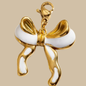 Silk White Bow Charm