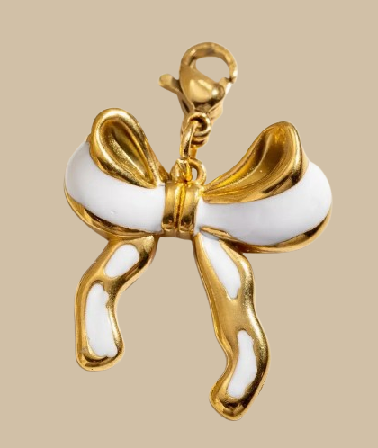 Silk White Bow Charm